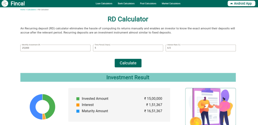 fincal RD calculator